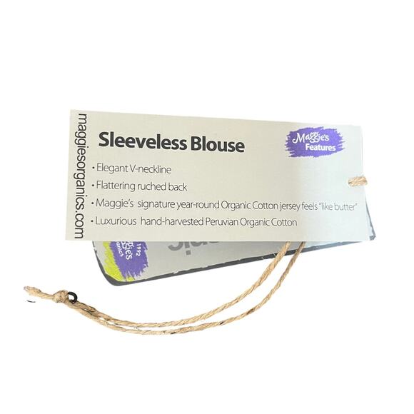 Maggie's Organics NWT Sleeveless Organic Cotton Blouse Purple Small - Picture 5 of 8